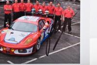 LE MANS FERRARI: Four items related to Ferrari GT racing at Le Mans. 'team SEATTLE' colour pictures & Le Mans 2003 small card featuring the Ferrari 360 Modena of Risi Competizione. Patrick Dempsey signature - 4