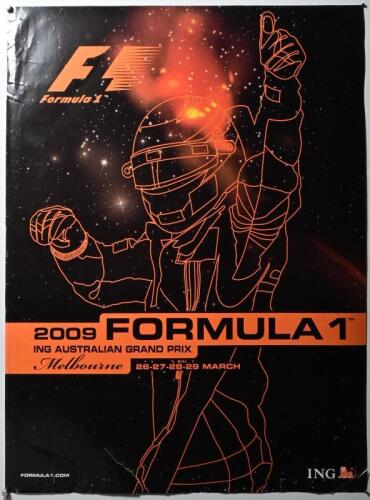 AUSTRALIAN GRAND PRIX: A large '2009 FORMULA 1 ING AUSTRALIAN GRAND PRIX, MELBOURNE, 26 - 29 March' promotional poster