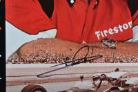 ANDRETTI: Two Mario Andretti related items. 'Firestone Mario Andretti' driver profile card & picture of Andretti in a Brawner-Hawk from 1966. Mario Andretti signatures - 2