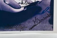PORSCHE: A superb black and white picture of the Porsche 917 K's from Monza 1971. Derek Bell, Vic Elford, Gerard Larousse, Gijs van Lennep, Helmut Marko signatures - 4