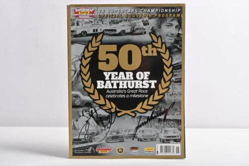 BATHURST: A 2012 V8 SUPERCARS CHAMPIONSHIP OFFICIAL SOUVENIR PROGRAM' for the 'SUPERCHEAP AUTO BATHURST 1000' October 4-7. Front cover signed by race winners Paul Dumbrell & Jamie Whincup