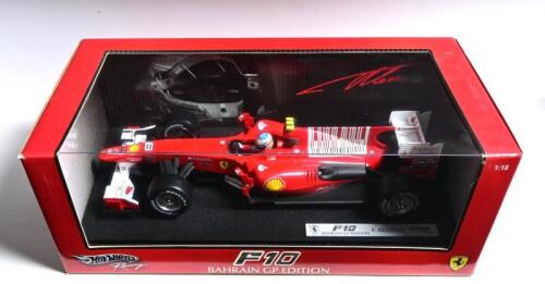 FERRARI: A 1:18 scale Hotwheels Racing Ferrari F10 (BAHRAIN GP EDITION) Formula 1 model as raced by F.ALONSO. Display box sealed