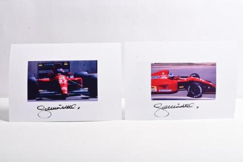 MORBIDELLI: Two colour images of Gianni Morbidelli racing a Ferrari 643. Gianni Morbidelli signatures