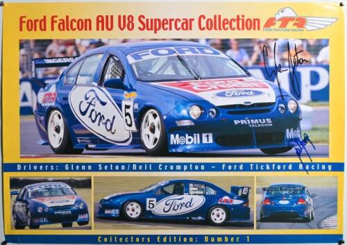FORD: A FORD TICKFORD RACING promotional poster depicting the Ford Credit AU Ford Falcon of Glenn Seton and Neil Crompton. Poster signed by both drivers