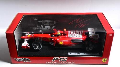 FERRARI: A 1:18 scale Hotwheels Racing Ferrari F10 (BAHRAIN GP EDITION) Formula 1 model as raced by F.MASSA. Display box sealed