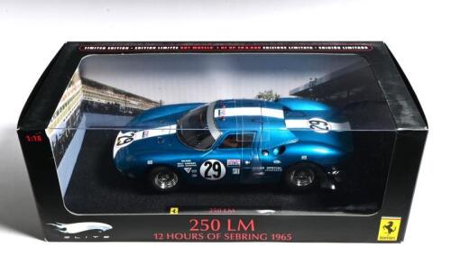 FERRARI: A Limited Edition 1:18 scale Hotwheels ELITE 250 LM 12 HOURS OF SEBRING 1965 (T6262). Display box sealed. One of 5,000