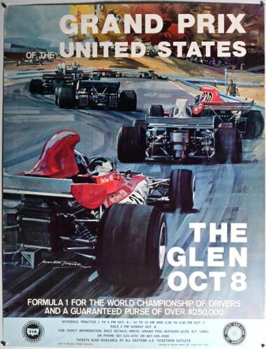 THE GLEN: An original 'GRAND PRIX OF THE UNITED STATES - THE GLEN OCT 8' promotional poster.