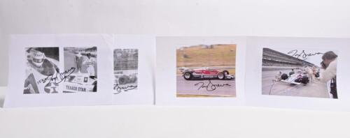 SNEVA: Four black and white images related to Tom Sneva, 1983 Indy 500 Winner. Tom Sneva signatures