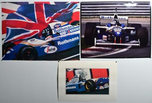 HILL: Three posters of Damon Hill racing a Rothmans Williams-Renault Formula 1 car