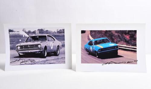 BEECHEY: Two pictures of Norm Beechey racing a Holden Monaro 327 during the 1969 A.T.C.C season. Norm Beechey signatures