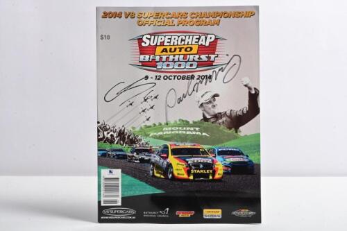BATHURST: A '2014 V8 SUPERCARS CHAMPIONSHIP OFFICIAL PROGRAM' for the 'SUPERCHEAP AUTO BATHURST 1000' October 9 -12, 2014. Paul Morris & Chaz Mostert signatures