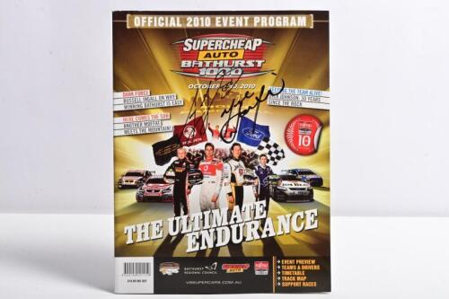 BATHURST: An 'OFFICIAL 2010 EVENTS PROGRAM' for the 'SUPERCHEAP AUTO BATHURST 1000' October 7 -10, 2010. Front cover signed by race winners Craig Lowndes & Mark Skaife