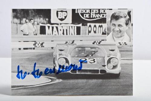 PORSCHE/HERMANN: A 'HANS HERMANN' official note card. Hans Hermann signature