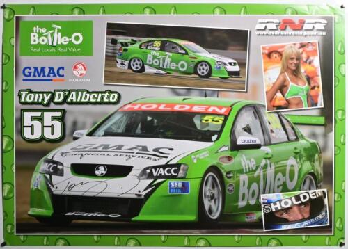 HOLDEN: A GMAC HOLDEN Tony D'Alberto Holden V8 Supercar promotional poster. Poster signed by Tony D'Alberto