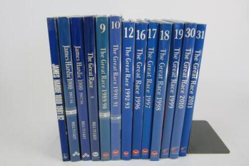 BATHURST: 13 editions of the hard cover Bathurst annual &lsquo;The Great Race&rsquo; (signed by Brock, Moffat, Bowe and Grice)