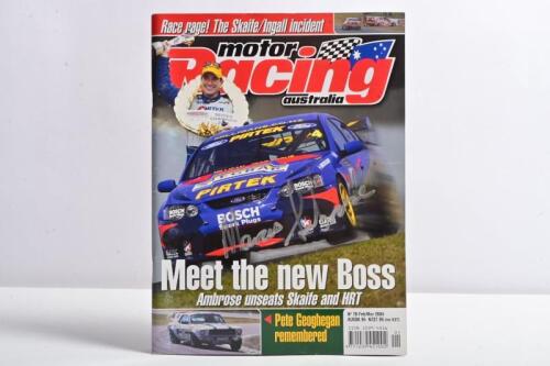 AMBROSE: A Feb/Mar 2004 (No.78) issue of 'motor Racing'. Front cover signed by Marcus Ambrose