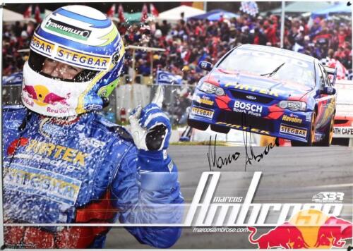 AMBROSE: A Marcos Ambrose, STONE BROTHERS RACING, poster featuring the Pirtek BA Ford Falcon of Marcus Ambrose. Marcus Ambrose signature