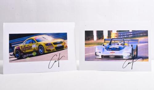 AUDI/AIELLO: Two colour pictures of Laurent Aiello racing Audi's. Audi R8R & DTM Audi TT-R pictures signed by Aiello