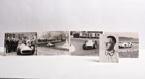 KLING: A group of five black and white images associated with Karl Kling. W196 & W196 R images signed by Kling