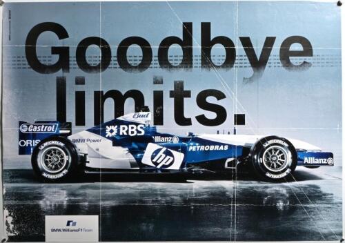 BMW F1: A BMW Williams F1 Team poster - 'Goodbye limits.'