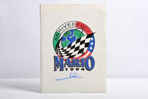 ANDRETTI: A 'ARRIVEDERCI MARIO 1994' Media pack for Mario Andretti's last season in IndyCar. Front cover signed by Mario Andretti