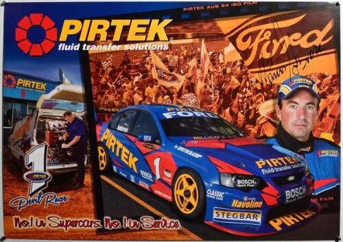 AMBROSE: A Marcos Ambrose poster featuring the Pirtek BA Ford Falcon of Marcus Ambrose. Marcus Ambrose signature