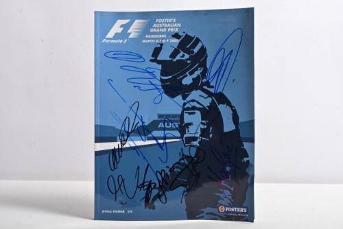 AUSTRALIAN GRAND PRIX: A Formula 1 'FOSTER'S AUSTRALIAN GRAND PRIX, MELBOURNE, MARCH 6 - 9, 2003' Official Program. Various period Formula 1 drivers signatures including Jenson Button, Marc Gene, Mark Webber, Jos Verstappen