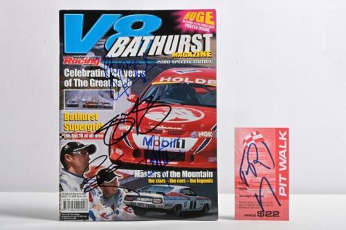 V8 BATHURST: A motor RACING australia 'V8 BATHURST MAGAZINE', 2000 SPECIAL EDITION' issue. Magazine front cover with Greg Murphy, Steven Richards, Garth Tander signatures