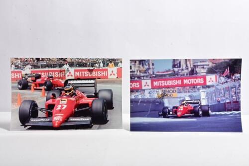 JOHANSSON: Two colour pictures of Stefan Johansson racing a Ferrari 156 at the Australian Grand Prix, Adelaide. Stefan Johansson signatures