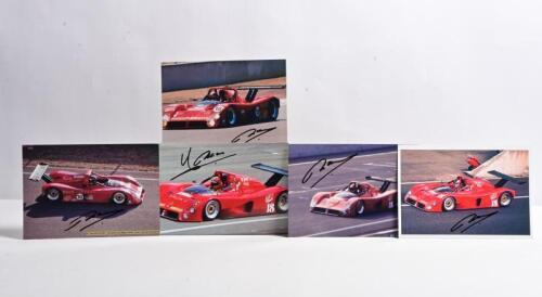 MULLER: A collection of five colour pictures depicting Yvan Muller racing a Ferrari 333 SP at Le Mans 1996. Each picture signed by Yvan Muller