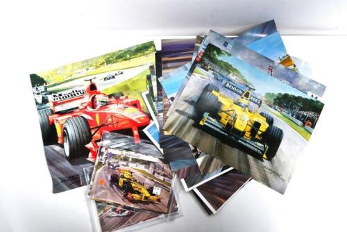 TURNER: A quantity of Michael Turner small sample prints & greeting cards. Prints of Formula 1 cars from various Grand Prix events