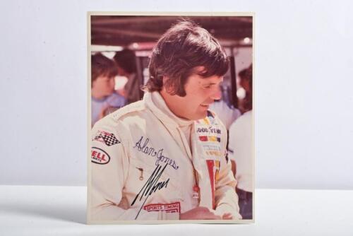 JONES: A colour driver picture of Alan Jones, Picture signed by Alan Jones