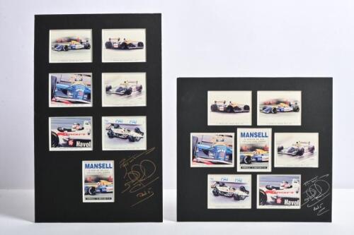 MANSELL: Two collector card sets related to the Formula 1 and IndyCar careers of Nigel Mansell. Nigel Mansell signatures