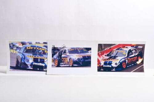 BARGWANNA: Three colour pictures of the Orrcon AU Ford Falcon as driven by Jason Bargwanna. Jason Bargwanna signatures