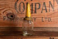 FIREZONE: An early small oil bottle with "HG Sleigh Firezone" tin pourer - 2