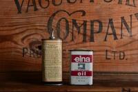 SEWING MACHINE OIL: Two four fluid ounce sewing machine oil tins, including Elna - 3