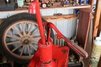 SHELL: A highboy oil pump in original 1950/60s Shell livery, with embossed Shell clam branding to pump, 136cm high approx - 4