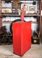 SHELL: A highboy oil pump in original 1950/60s Shell livery, with embossed Shell clam branding to pump, 136cm high approx - 5