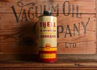 SHELL: A circa 1930s one quart Shell 'Spirax CO EP' cylindrical tin, 24cm high