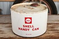 SHELL: An Australian circa 1960s "Shell Handy Can" two gallon tin, with embossed lid
