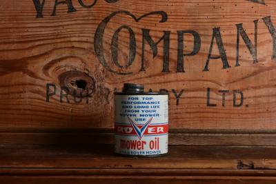 ROVER: A small tin of "Rover Mower Oil"