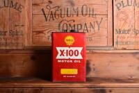SHELL: An Australian circa 1950s " Shell X-100 Motor Oil" one gallon tin with embossed lid