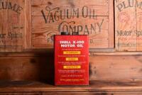 SHELL: An Australian circa 1950s " Shell X-100 Motor Oil" one gallon tin with embossed lid - 3