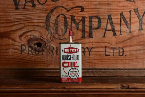 TRU-TEST: An American "Tru-Test Household Oil" four fluid ounce tin