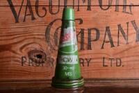 CASTROL: A circa 1950/60s "Castrol" one quart oil bottle, with circa 1950/60s Castrol CW 30-40 MS" tin pourer and dust cover - 3