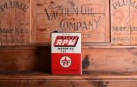 CALTEX: A circa 1930/40s "Caltex RPM SAE 20" one gallon tin