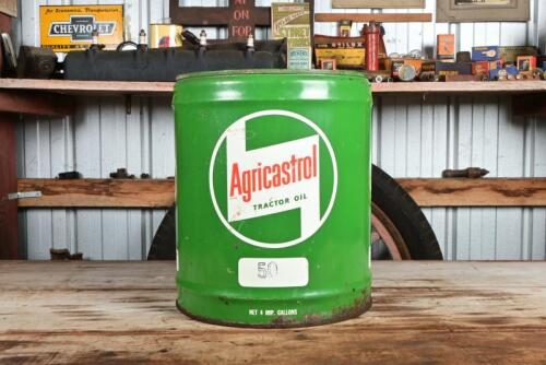CASTROL: A circa 1960s "Agricastrol Tractor Oil 50" four imperial gallon drum