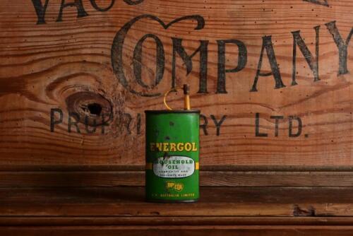 BP/COR: A circa 1950s "Energol Household Oil" four fluid ounce oil tin