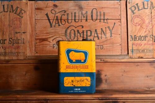 GOLDEN FLEECE: A "Golden Fleece Two Stroke" one gallon tin