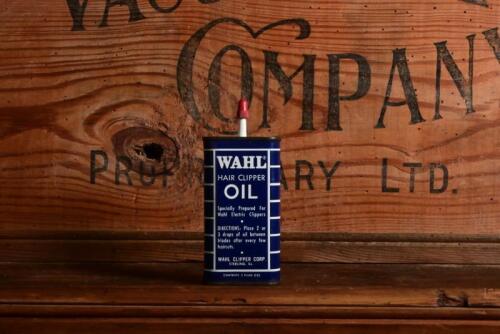 WAHL: An original American "Wahl Hair Clipper Oil" three fluid ounce oil tin